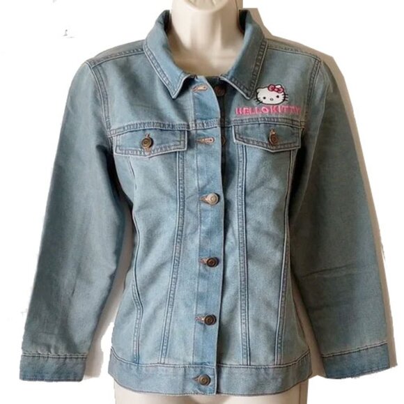 Sanrio Other - NWT Hello Kitty & Friends Denim Jean Jacket XL 14-16 Light Wash Sanrio